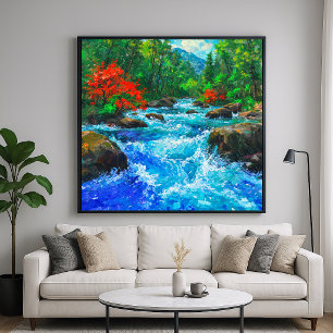 Río a Través del Bosque - Estilo de Arte Impresion