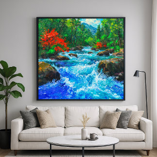 Río a Través del Bosque - Estilo de Arte Impresion