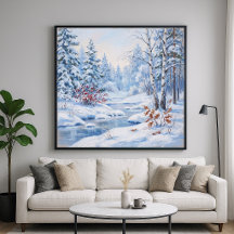 Río Congelado - Estilo de Arte de Pintura de Paisa