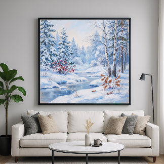 Río Congelado - Estilo de Arte de Pintura de Paisa