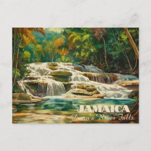 Río de Dunn vibrante cae en la postal de Jamaica