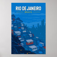 Rio De Janeiro Brasil Arte de Viaje en Favela Vint