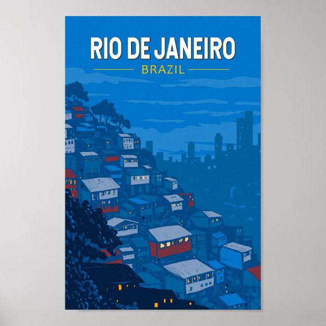 Rio De Janeiro Brasil Arte de Viaje en Favela Vint (Frente)