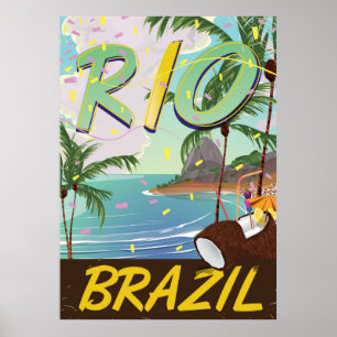 rio de janeiro Brasil impresión de viaje retro.