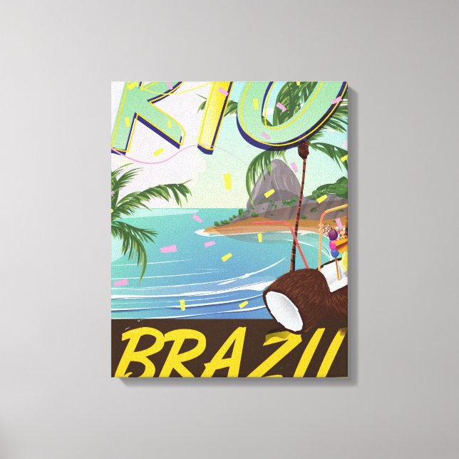 rio de janeiro Brasil impresión de viaje retro. (Anverso)