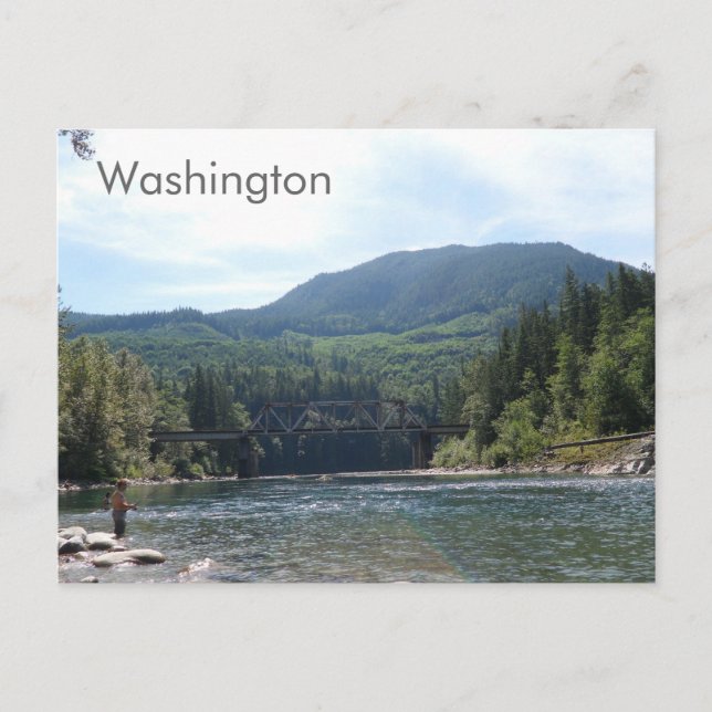 Río en postal del estado de Washington (Anverso)