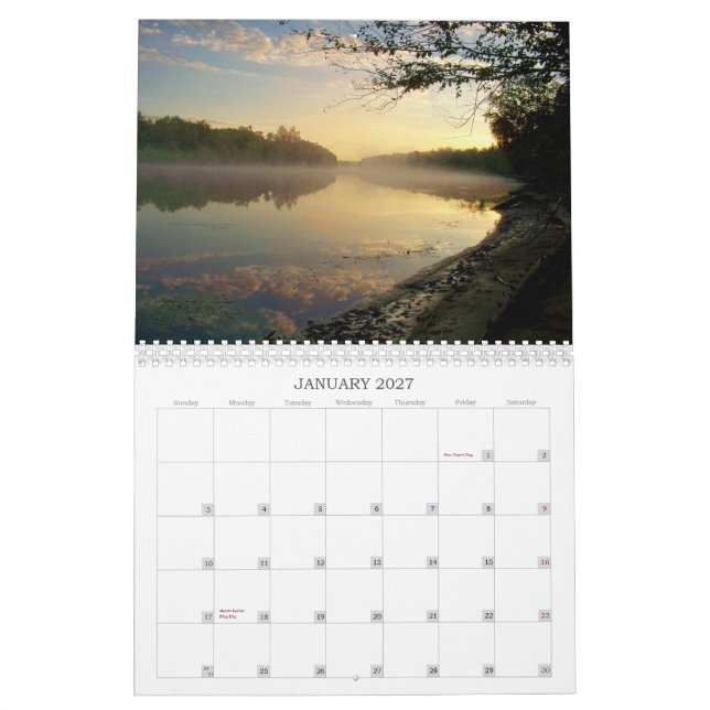 Río español, Massey, ENCENDIDO, calendario 11" de (Jan 2027)