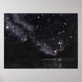 Río Estelar esperando Escorpio: Impresión de 24x18