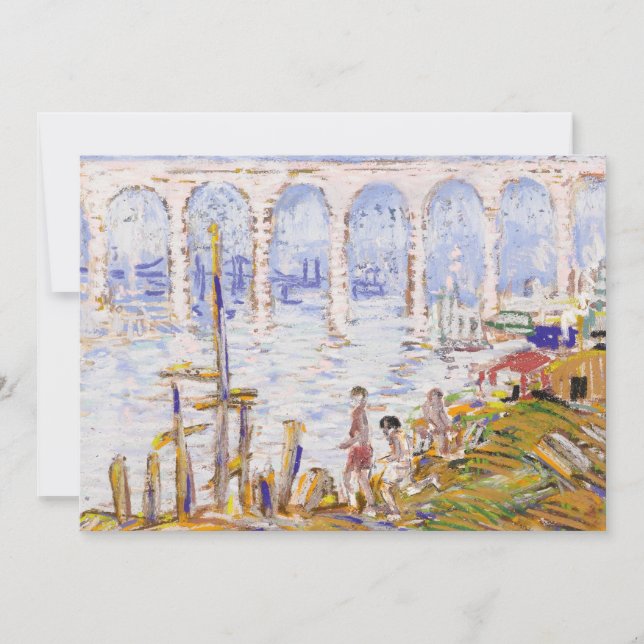 Río Harlem, puente alto | George Luks (Anverso)