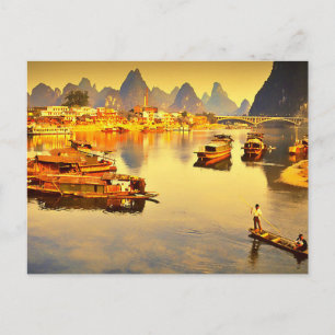 Río Lijiang postales en Guilin, China