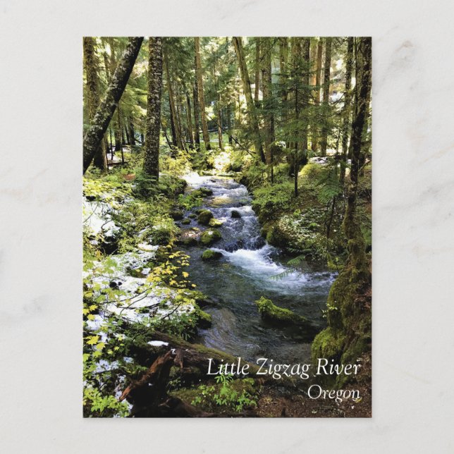 Río Little Zigzag, postal de Oregón (Anverso)