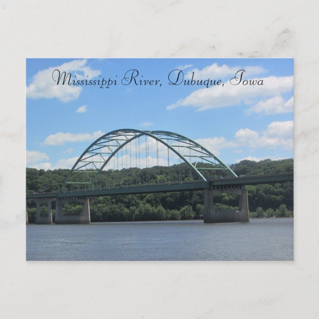 Río Misisipi, Postales del Puente Dubuque Iowa (Anverso)