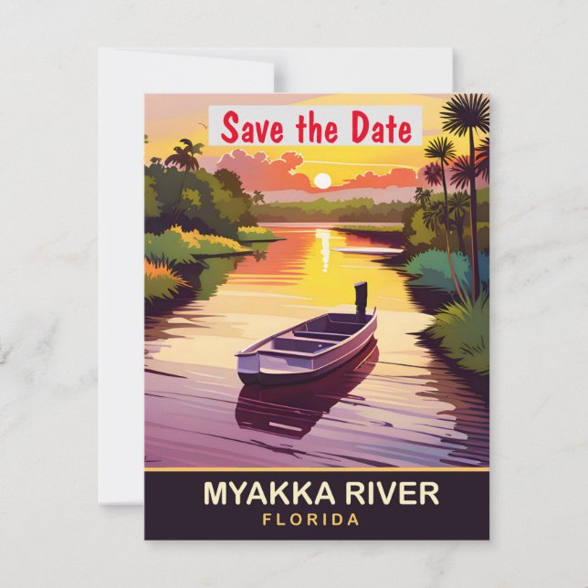 Río Myakka, Florida, postal de viaje, (Anverso)