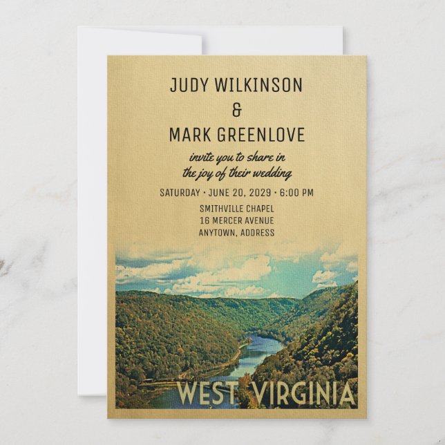 Río Natural de la Invitación a la Boda de Virginia (Anverso)