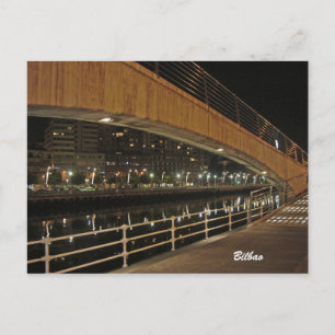 Río Nervión en la postal de Bilbao