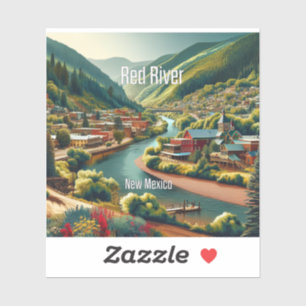 Río Rojo Nuevo México Pegatina de vinilo de 3 pulg