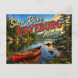 Río Saco Fryeburg Maine Tarjeta Postal Nostálgica