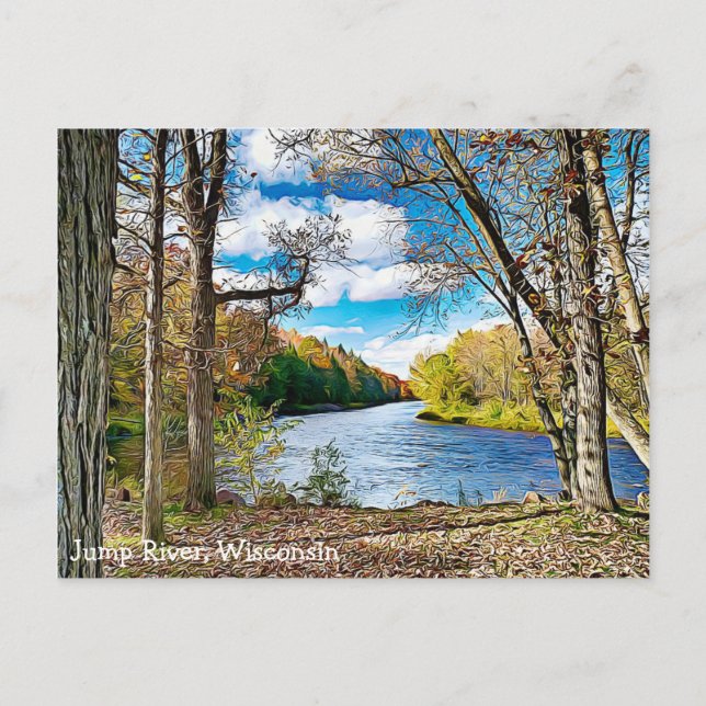 Río Salto, Postal de la Vista Escénica de Wisconsi (Anverso)