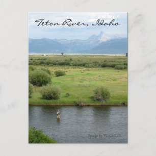 Río Teton, postal de Idaho Fisherman
