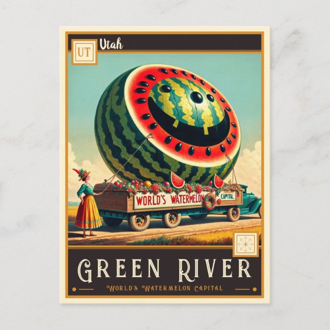 Río Verde, Utah | Tarjeta Postal Antigua (Anverso)