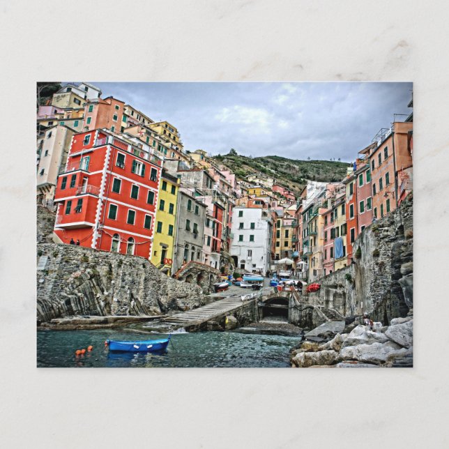 Riomaggiore, Italia - La postal Cinque Terre (Anverso)