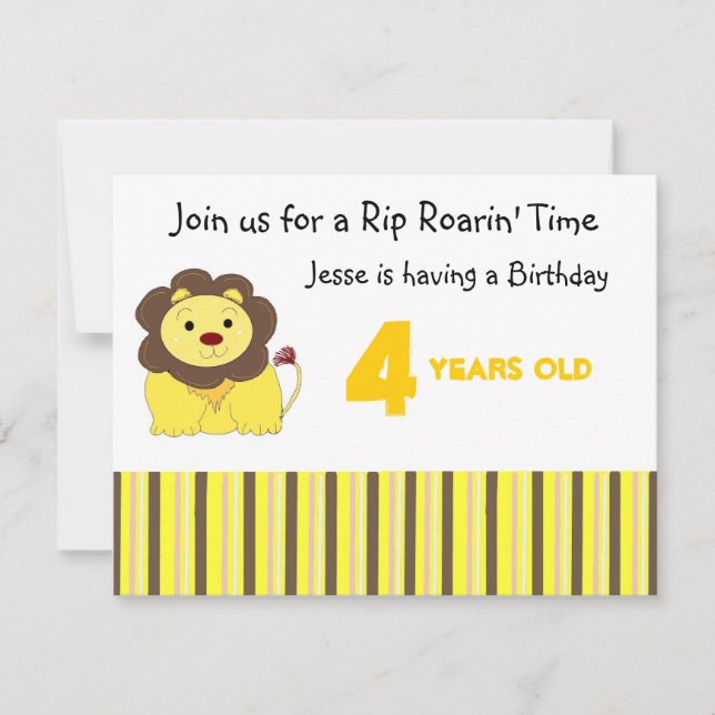 Rip Roarin' Invitación de cumpleaños (Anverso)
