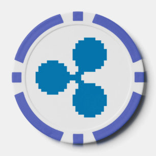 Ripple XRP logotipo de 8 bits Fichas de póquer