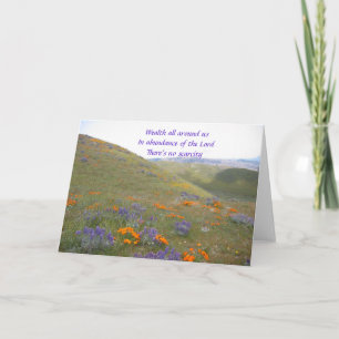 Riqueza en todo alrededor de la tarjeta