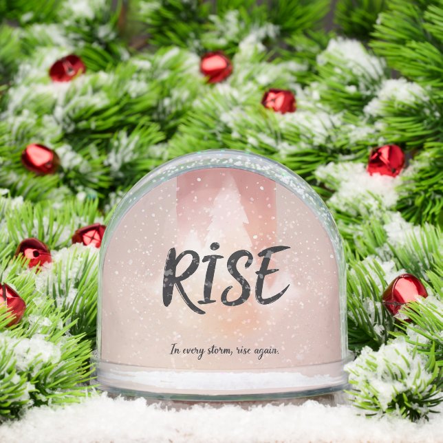 Rise Love Simple Modern Script 2 Photo Snow Globes (Navidad)