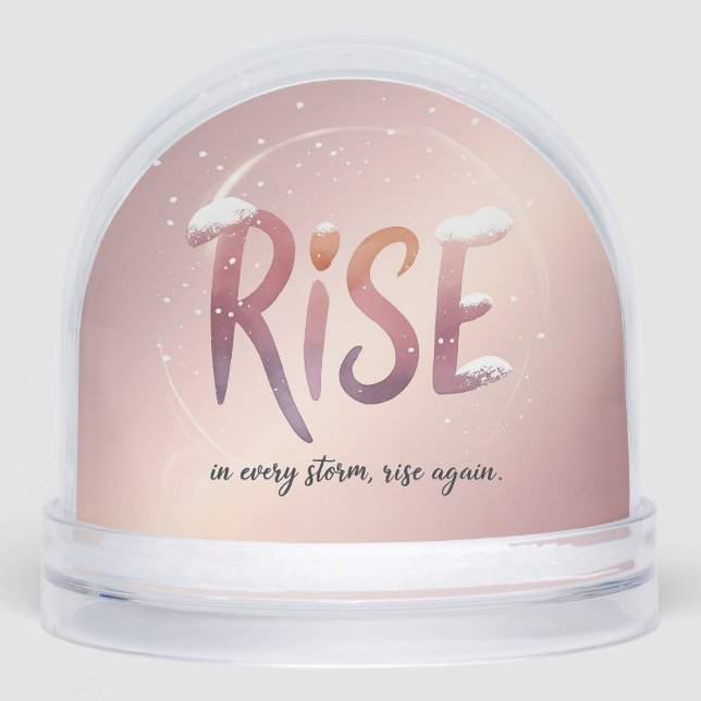 Rise Simple Modern Script 2 Photo Snow Globe – Cus (Anverso)