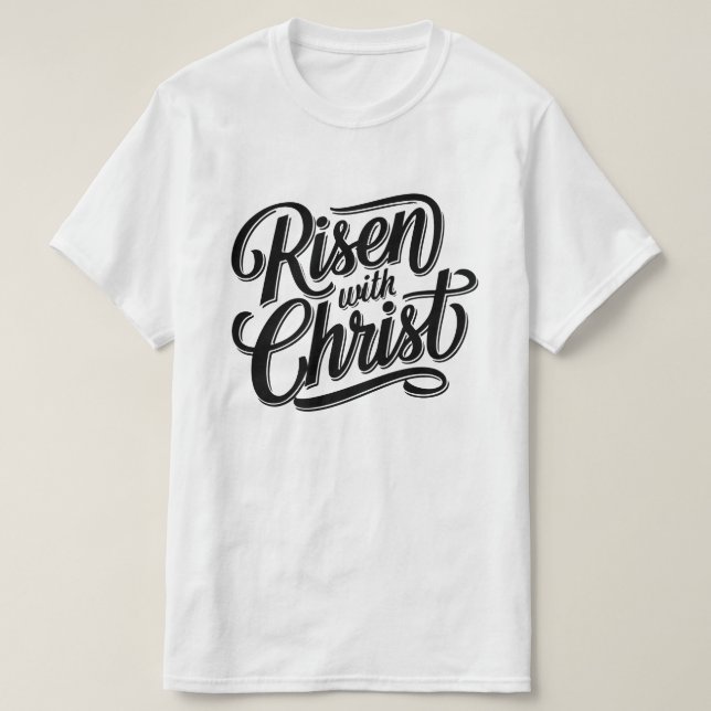 Risen con la camiseta de Cristo - Adulto de fe cri (Diseño del anverso)