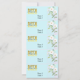 Risen Religion Christian Blue Easter Place Cards