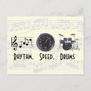Ritmo, velocidad, tambores postal