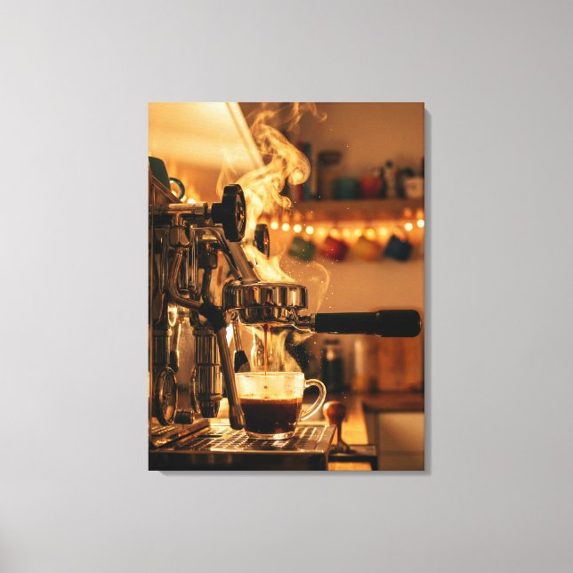 Ritual de Espresso Dorado – Arte de Café Caliente (Anverso)