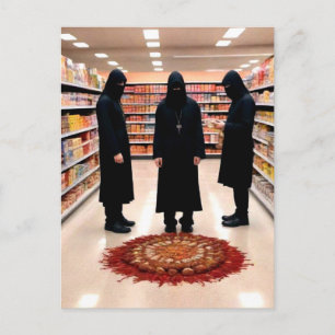 Ritual oculto extraño en la tarjeta postal de la t