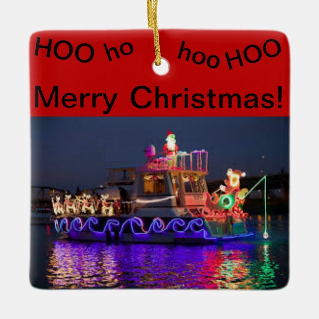 Riverboat con Navidades Luces Ornamento de Navidad (Anverso)
