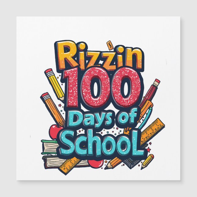 Rizzin 100 días de escuela Gen Alpha Funny (Anverso)