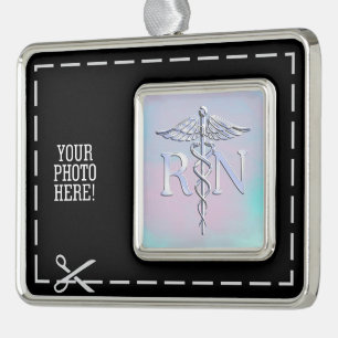 RN Caduceus Madre Médica Decoración Perla
