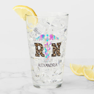"RN" en la impresión Leopard - Logotipo médico col