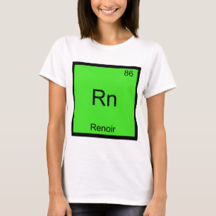 Rn - Renoir Divertida Camiseta de Símbolo de Eleme
