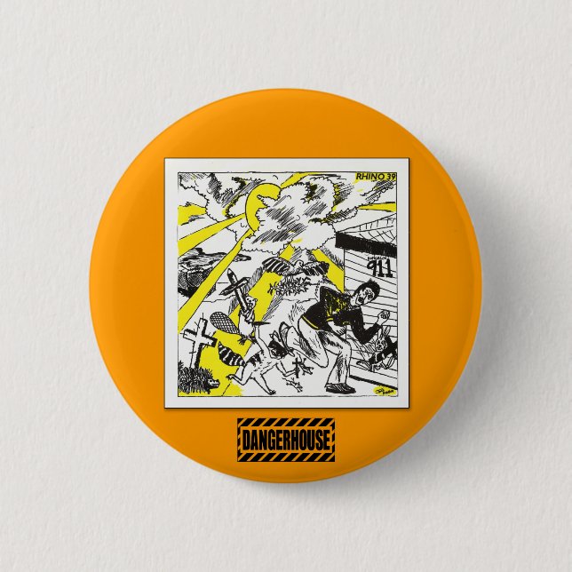 Rnd. Rinoceronte 39 Dangerhouse del botón (Anverso)