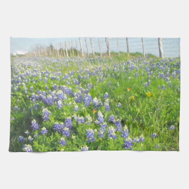 Roadside Bluebonnets Kitchen Toalla (Horizontal)