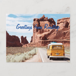 Roadtrip con tarjeta postal de saludo de Camper