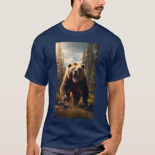 Roam Wild - Camiseta masculina con audaz oso