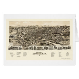 Roanoke, mapa panorámico del VA - 1891