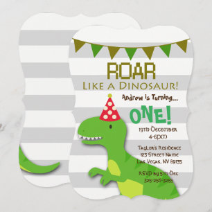 Roar como una invitación de cumpleaños a los dinos