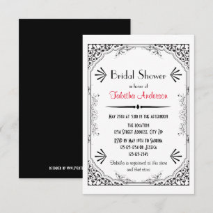 Roaring 20s - 3x5 Invitación a ducha de novia
