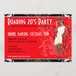 Roaring 20's Flapper Chica invitaciones retro