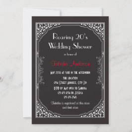 Roaring Black 20's - Invitación a ducha de boda