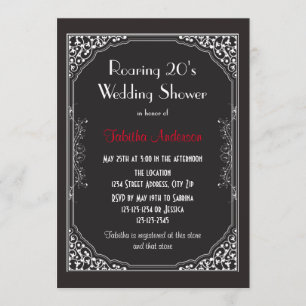 Roaring Black 20s - Invitación a la ducha de boda